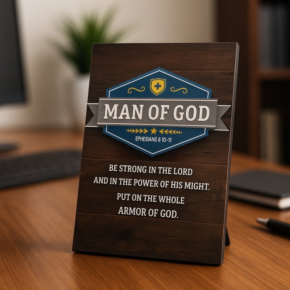 Man of God Christian Plaque – Ephesians 6:10–11